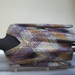 💕Dana Buchman V-Neck Stretchy Beaded Embellished Top💕Size M